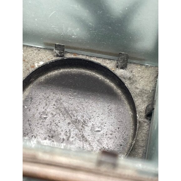 bronze metal and frosted glass candle holder metal plants on each side 4" READ - Picture 6 of 6